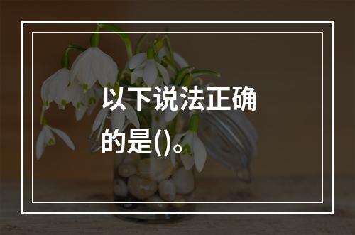 以下说法正确的是()。