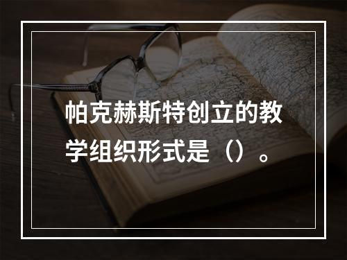 帕克赫斯特创立的教学组织形式是（）。