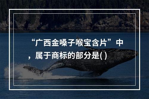 “广西金嗓子喉宝含片”中，属于商标的部分是( )