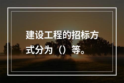 建设工程的招标方式分为（）等。