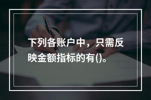 下列各账户中，只需反映金额指标的有()。