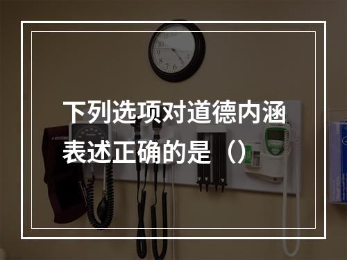 下列选项对道德内涵表述正确的是（）