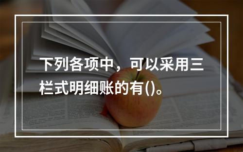 下列各项中，可以采用三栏式明细账的有()。