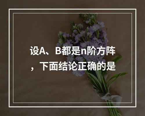 设A、B都是n阶方阵，下面结论正确的是