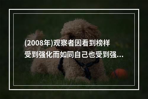 (2008年)观察者因看到榜样受到强化而如同自己也受到强化一