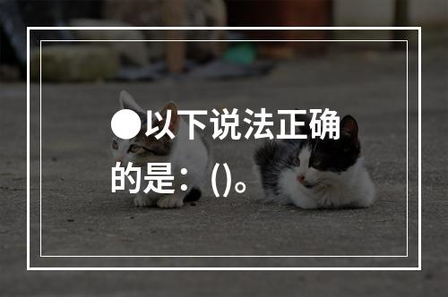 ●以下说法正确的是：()。