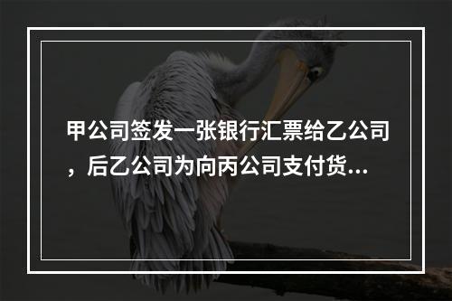 甲公司签发一张银行汇票给乙公司，后乙公司为向丙公司支付货款，