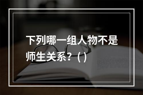 下列哪一组人物不是师生关系？( )