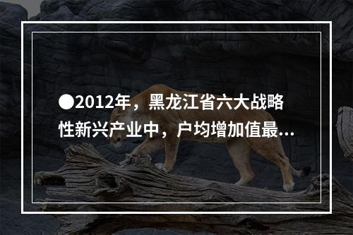 ●2012年，黑龙江省六大战略性新兴产业中，户均增加值最高的