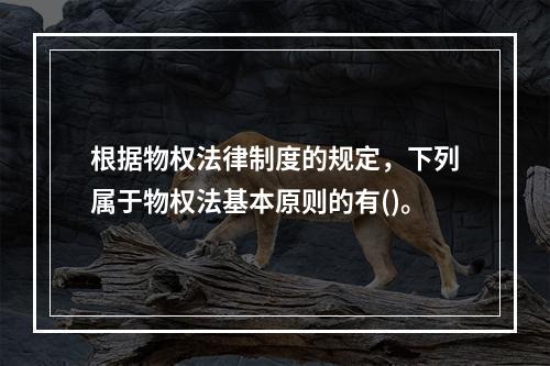 根据物权法律制度的规定，下列属于物权法基本原则的有()。