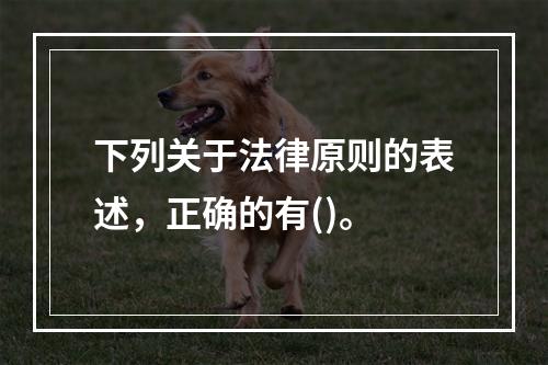 下列关于法律原则的表述，正确的有()。