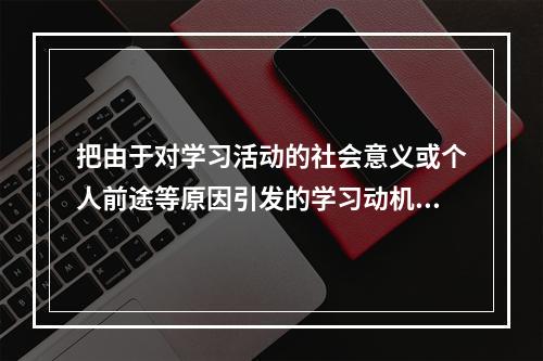 把由于对学习活动的社会意义或个人前途等原因引发的学习动机称作