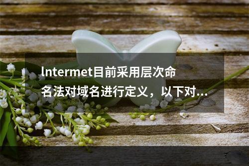 lntermet目前采用层次命名法对域名进行定义，以下对域名