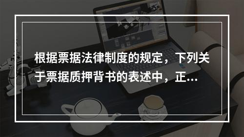 根据票据法律制度的规定，下列关于票据质押背书的表述中，正确的