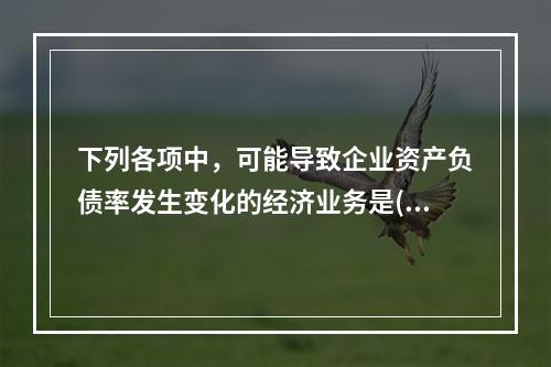 下列各项中，可能导致企业资产负债率发生变化的经济业务是()。