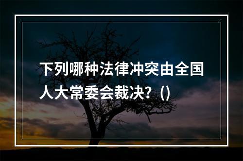 下列哪种法律冲突由全国人大常委会裁决？()