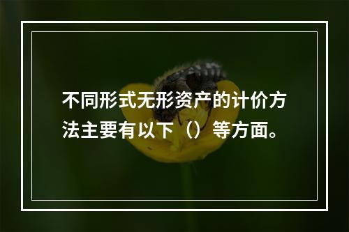 不同形式无形资产的计价方法主要有以下（）等方面。