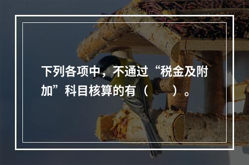 下列各项中，不通过“税金及附加”科目核算的有（　　）。