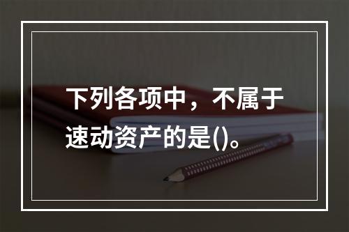 下列各项中，不属于速动资产的是()。