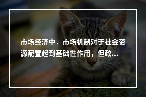 市场经济中，市场机制对于社会资源配置起到基础性作用，但政府对