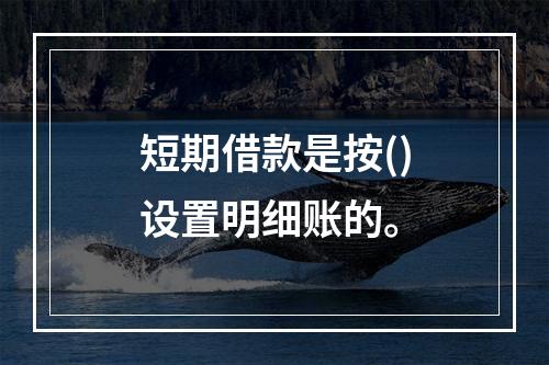 短期借款是按()设置明细账的。