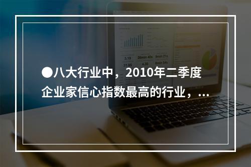 ●八大行业中，2010年二季度企业家信心指数最高的行业，其企