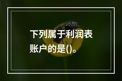 下列属于利润表账户的是()。