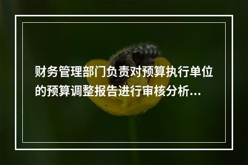 财务管理部门负责对预算执行单位的预算调整报告进行审核分析，集