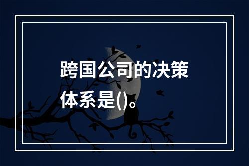 跨国公司的决策体系是()。