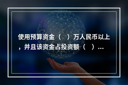 使用预算资金（　）万人民币以上，并且该资金占投资额（　）以上