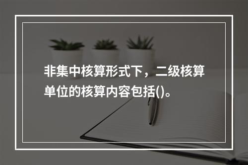 非集中核算形式下，二级核算单位的核算内容包括()。