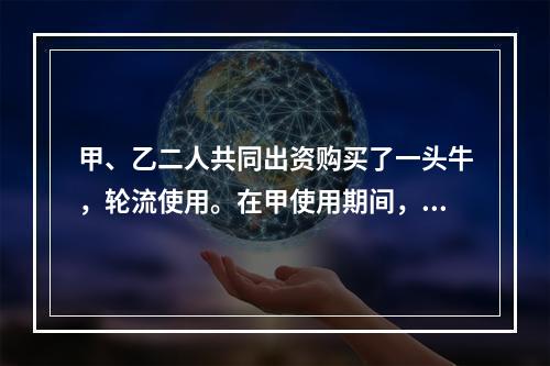 甲、乙二人共同出资购买了一头牛，轮流使用。在甲使用期间，一天