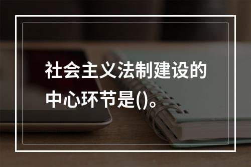 社会主义法制建设的中心环节是()。