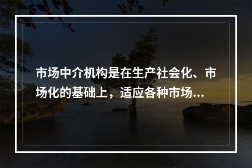 市场中介机构是在生产社会化、市场化的基础上，适应各种市场主体