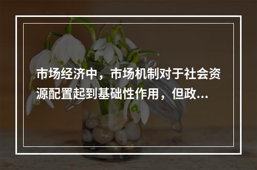 市场经济中，市场机制对于社会资源配置起到基础性作用，但政府对