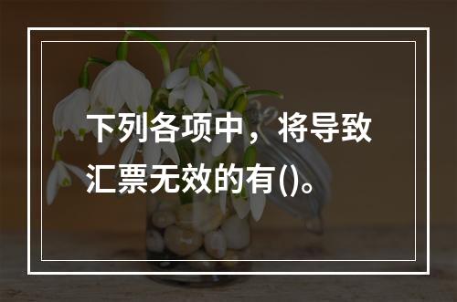 下列各项中，将导致汇票无效的有()。