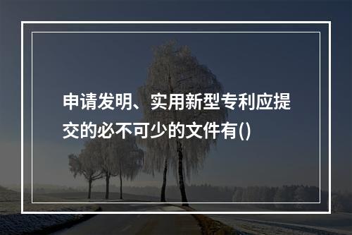 申请发明、实用新型专利应提交的必不可少的文件有()