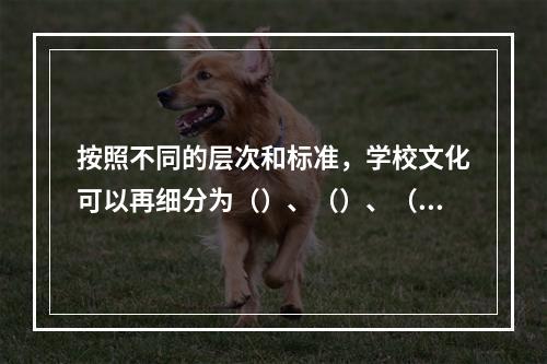 按照不同的层次和标准，学校文化可以再细分为（）、（）、（）以