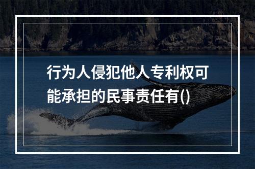 行为人侵犯他人专利权可能承担的民事责任有()