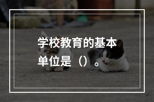 学校教育的基本单位是（）。