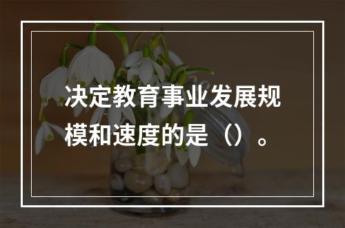 决定教育事业发展规模和速度的是（）。