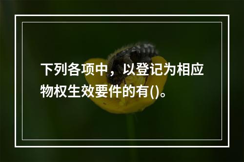 下列各项中，以登记为相应物权生效要件的有()。