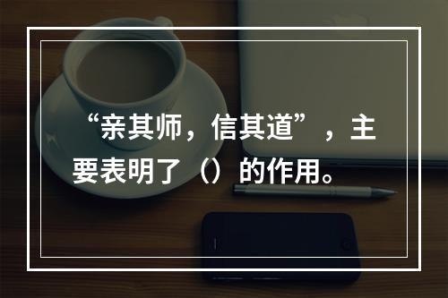 “亲其师，信其道”，主要表明了（）的作用。