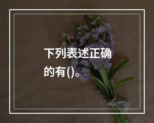 下列表述正确的有()。