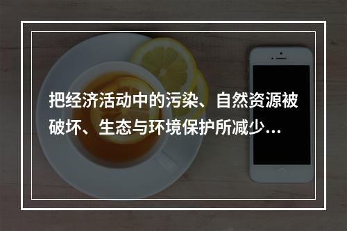 把经济活动中的污染、自然资源被破坏、生态与环境保护所减少和增