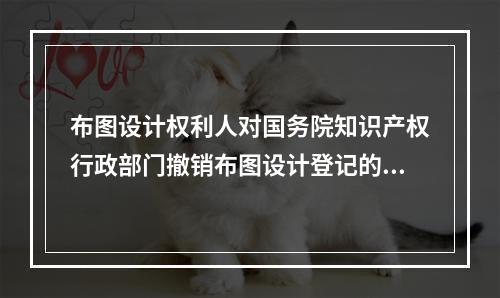 布图设计权利人对国务院知识产权行政部门撤销布图设计登记的决定