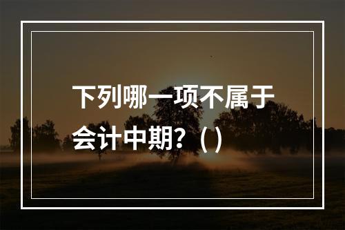 下列哪一项不属于会计中期？( )