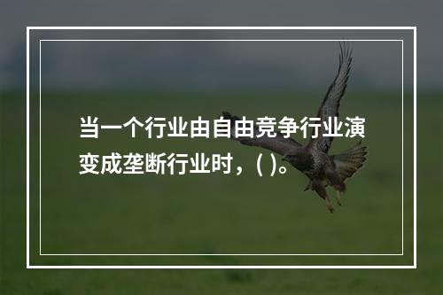 当一个行业由自由竞争行业演变成垄断行业时，( )。