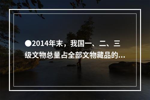 ●2014年末，我国一、二、三级文物总量占全部文物藏品的比重