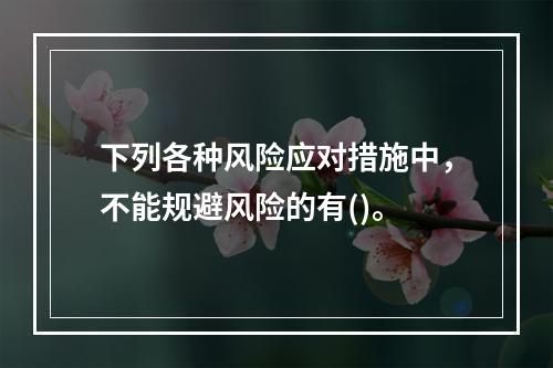 下列各种风险应对措施中，不能规避风险的有()。